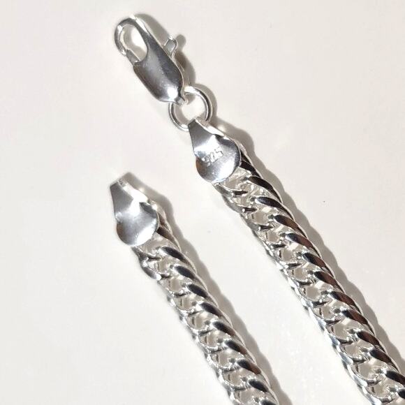 925 Sterling Silver Necklace Thick Double Chain Link Valentine's Birthday Gift